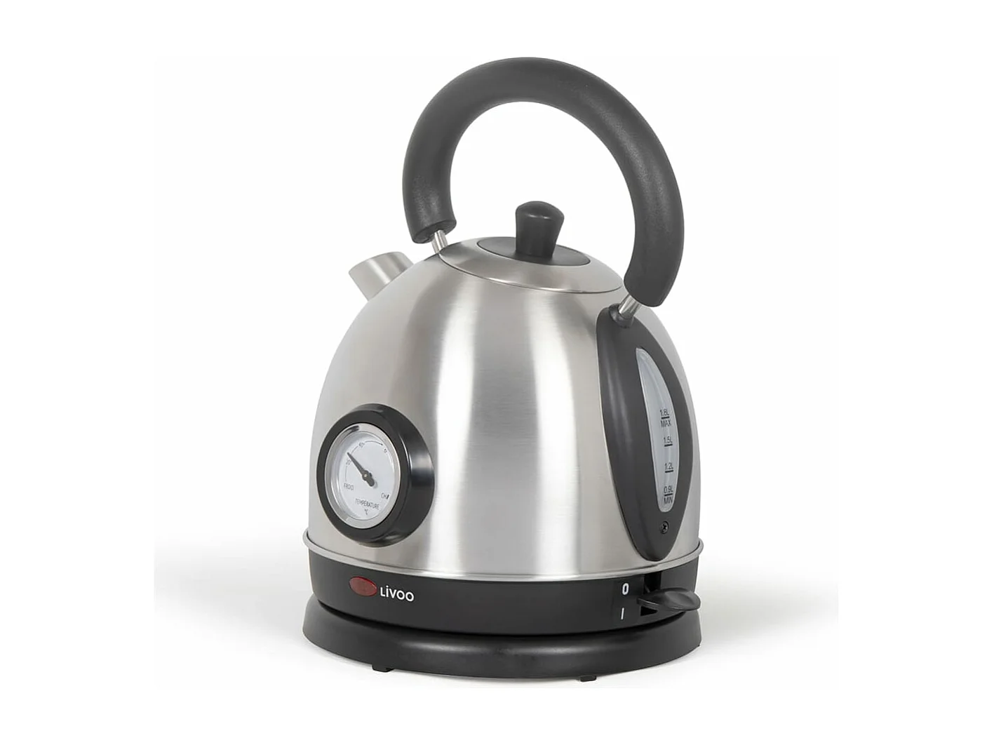 Bouilloire rétro inox avec thermomètre 1800W