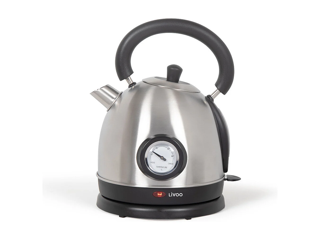 Bouilloire rétro inox avec thermomètre 1800W