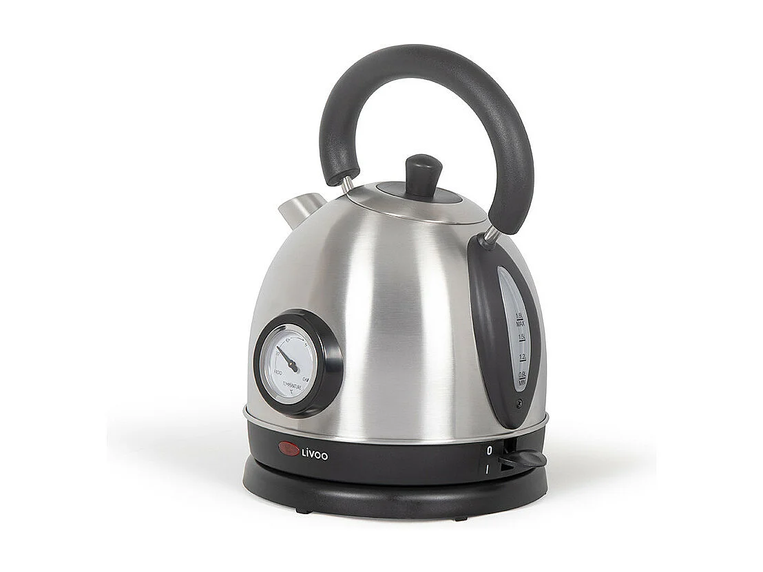 Bouilloire rétro inox avec thermomètre 1800W
