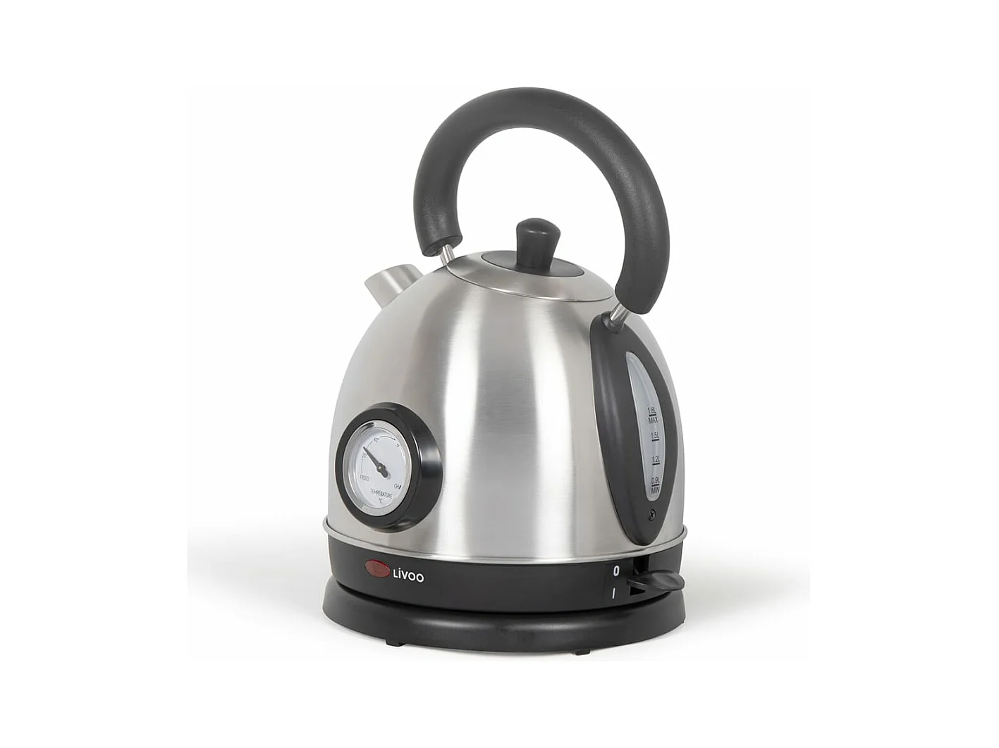 Bouilloire rétro inox avec thermomètre 1800W