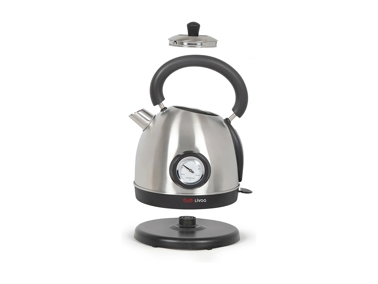 Wasserkocher mit Temperaturregelung 1,8 L 1800 W Silbern