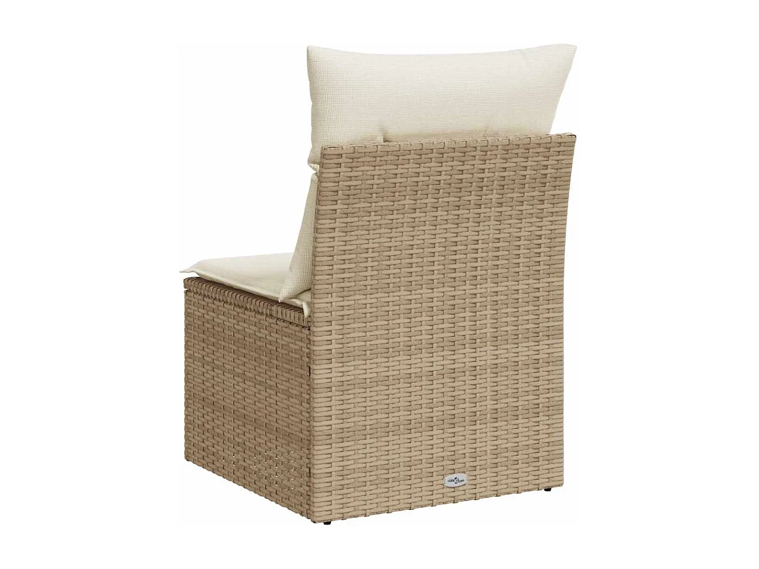 Chaise de jardin sans accoudoirs avec coussins beige poly rotin