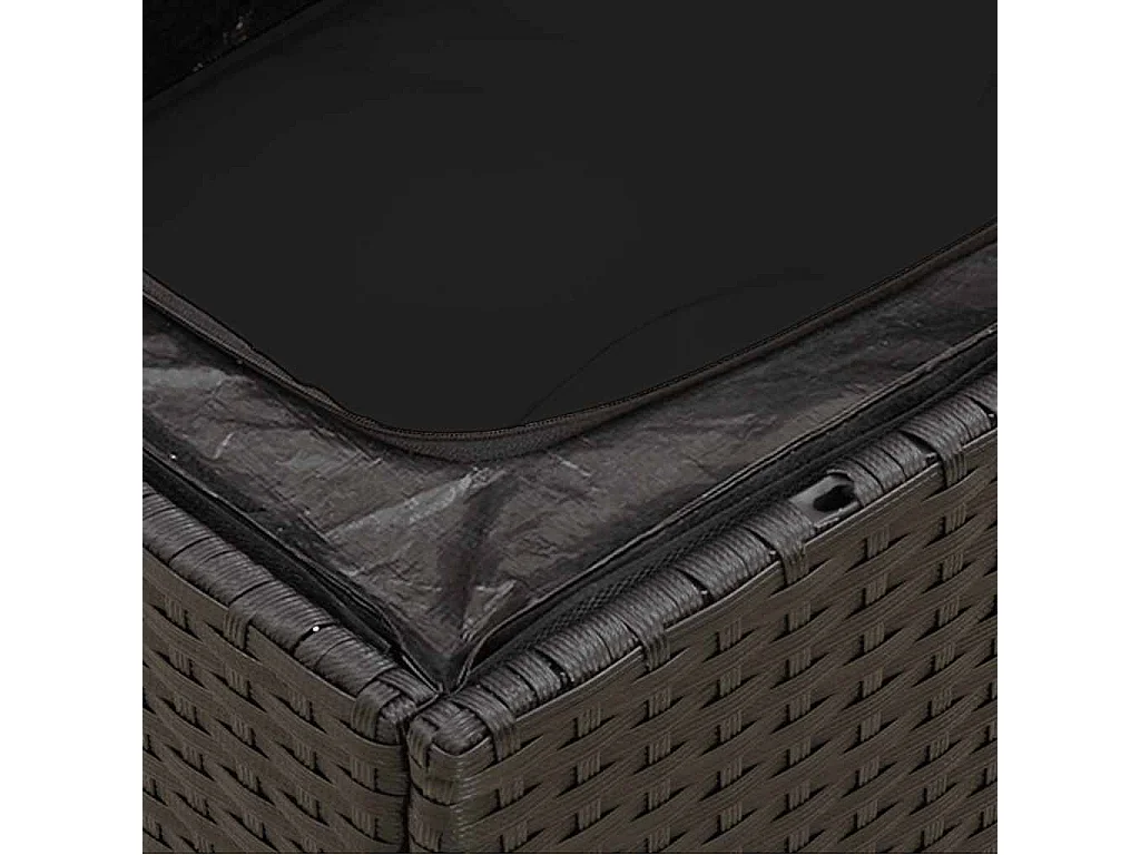 Tuinbank 2-zits met kussens poly rattan zwart