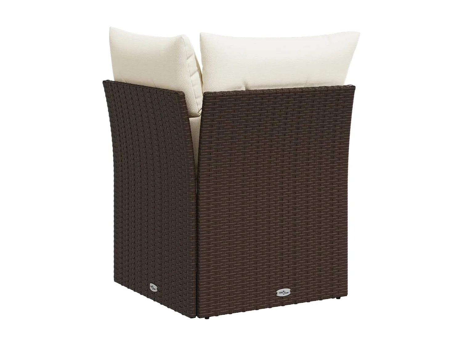 Canapé d'angle de jardin avec coussins marron résine tressée