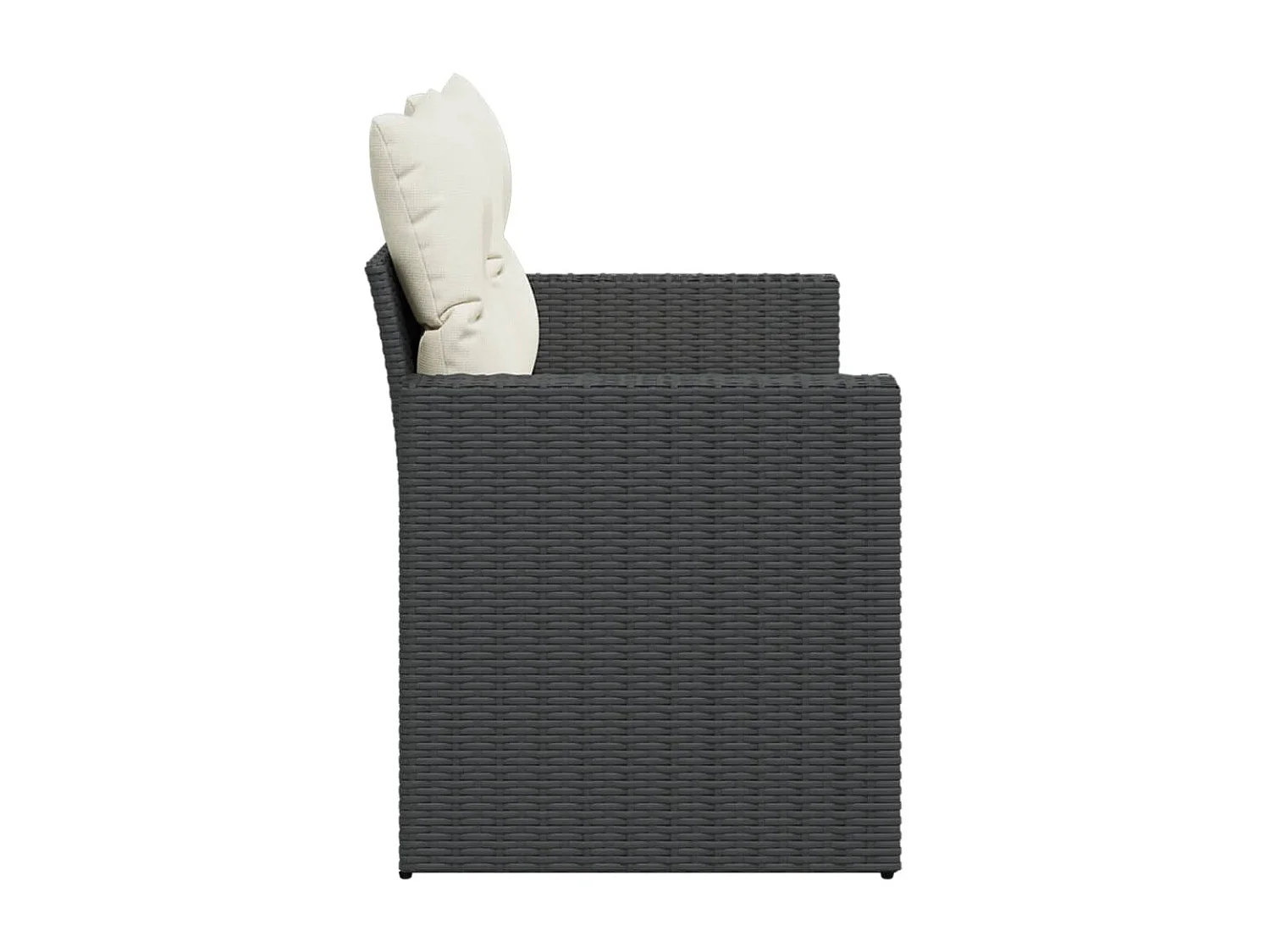 Tuinbank 2-zits met kussens poly rattan zwart