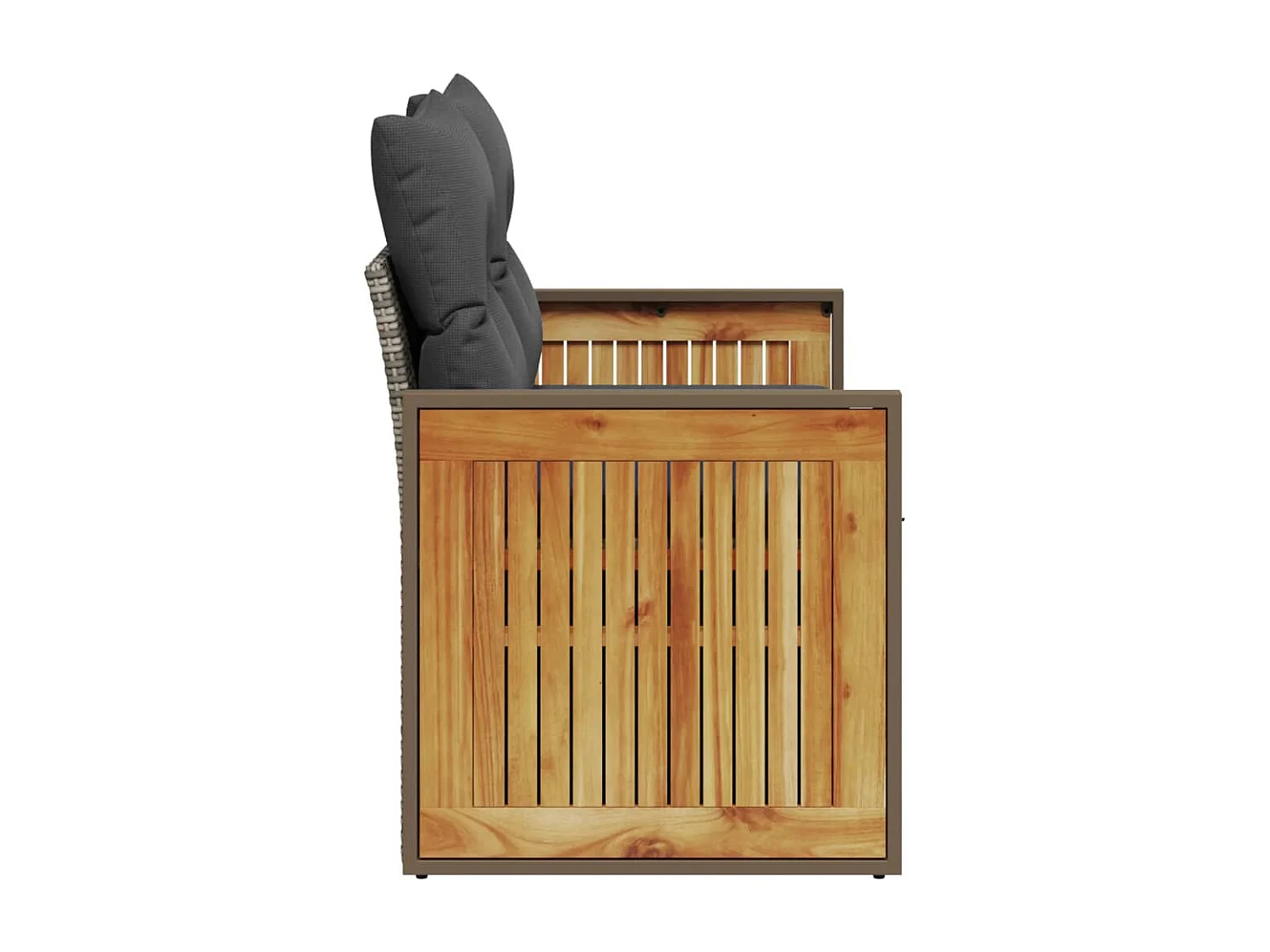 Tuinbank 2-zits met kussens poly rattan grijs