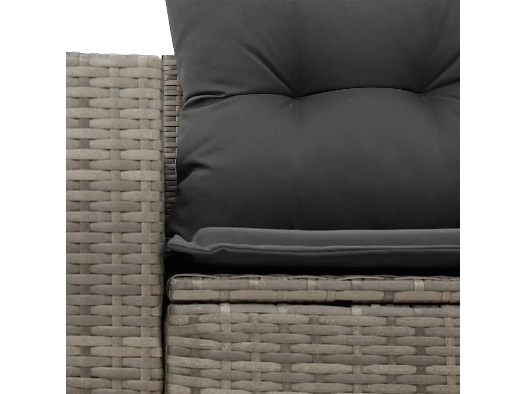 Gartensofa 2-Sitzer mit Kissen Grau Poly Rattan