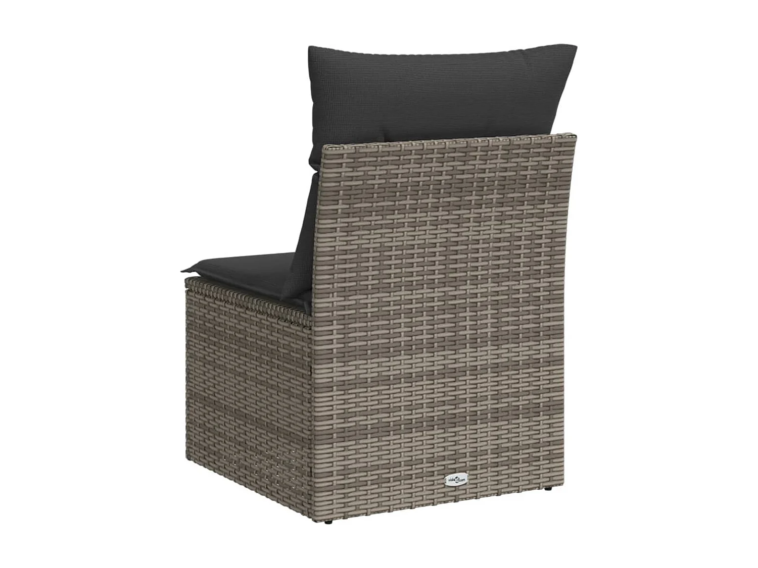 Gartensofa ohne Armlehnen mit Kissen Grau Poly Rattan