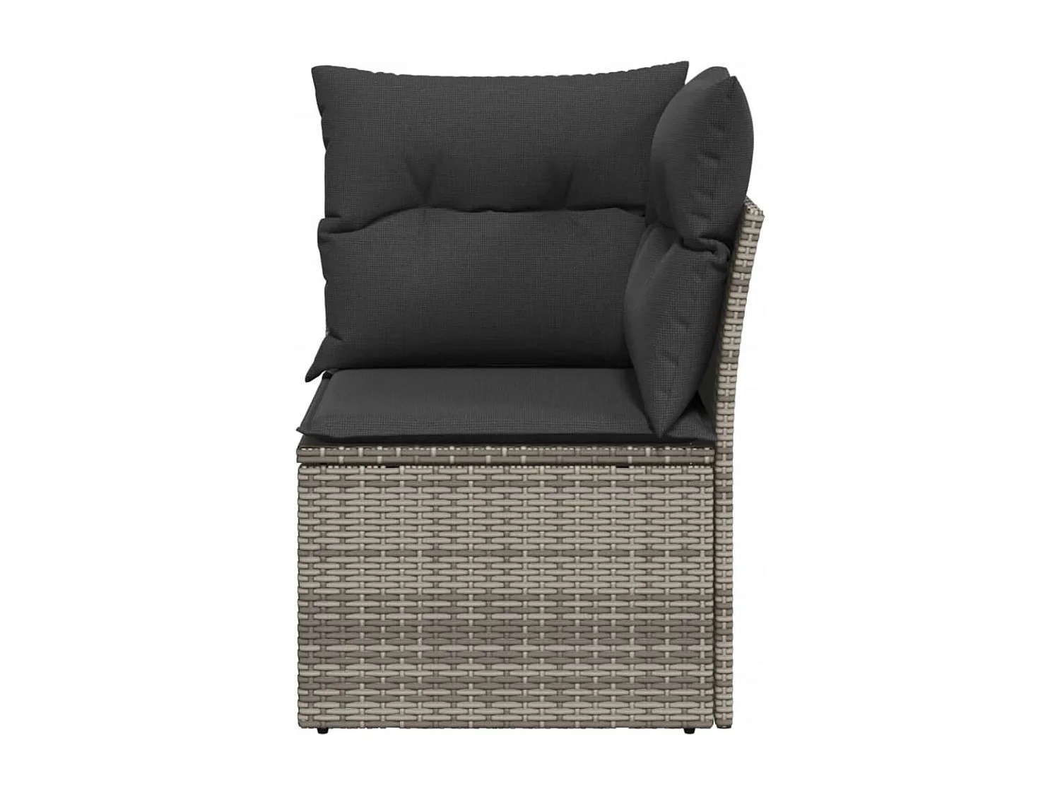 Canapé d'angle de jardin avec coussins gris résine tressée