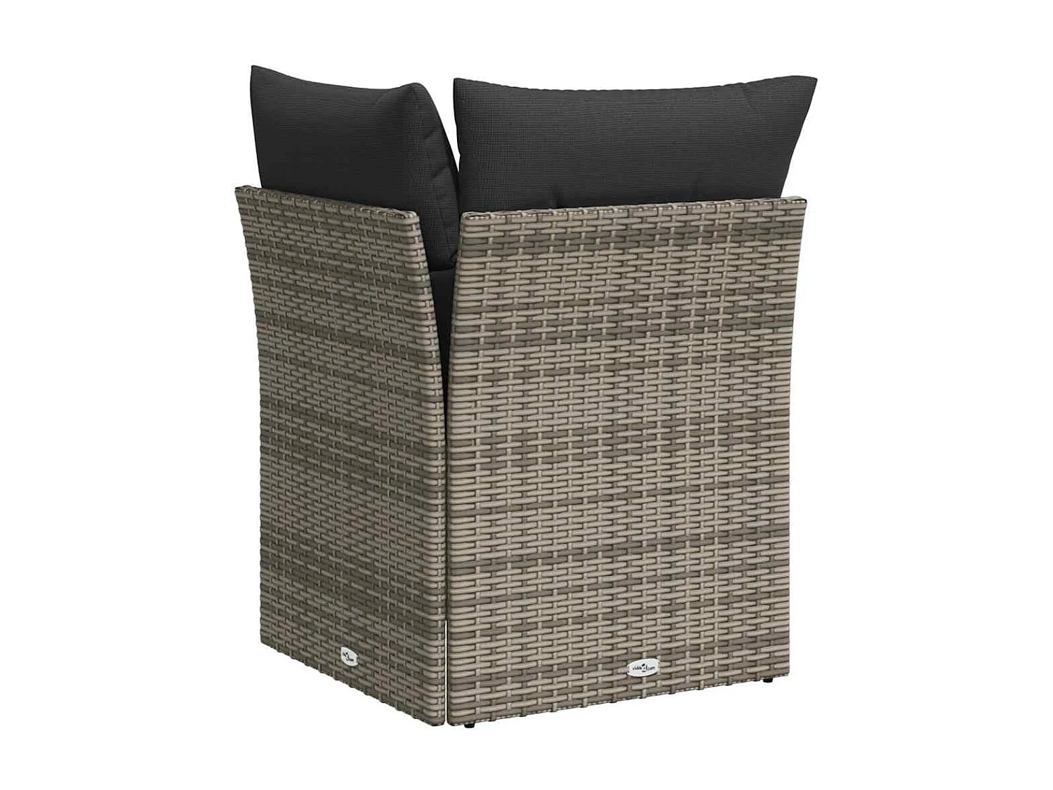 Canapé d'angle de jardin avec coussins gris résine tressée