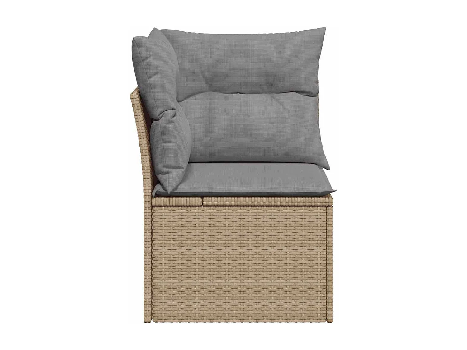 Canapé d'angle de jardin avec coussins beige résine tressée