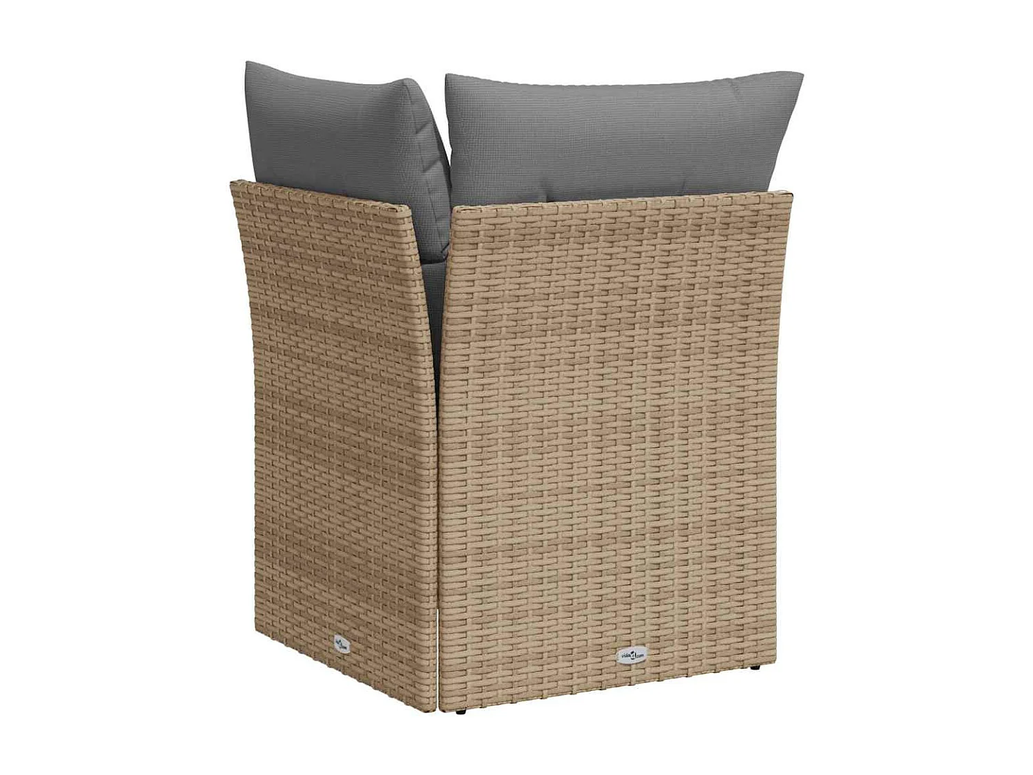 Canapé d'angle de jardin avec coussins beige résine tressée