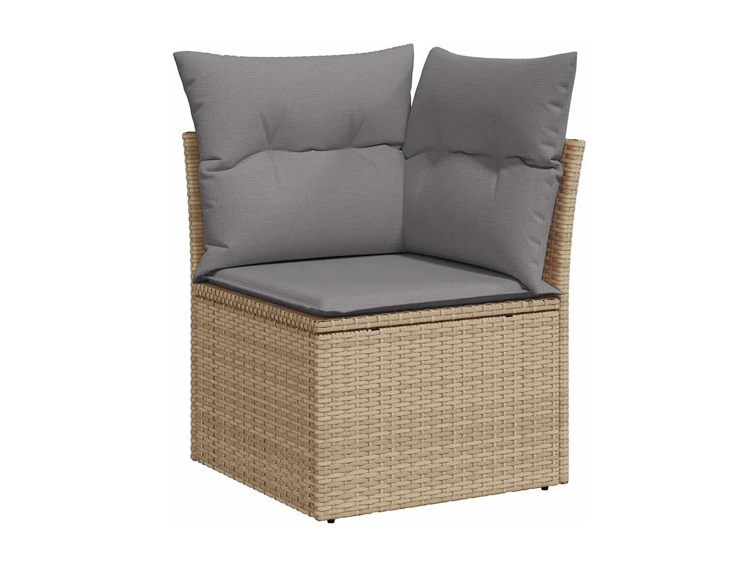 Garten-Ecksofa mit Kissen Beige Poly Rattan