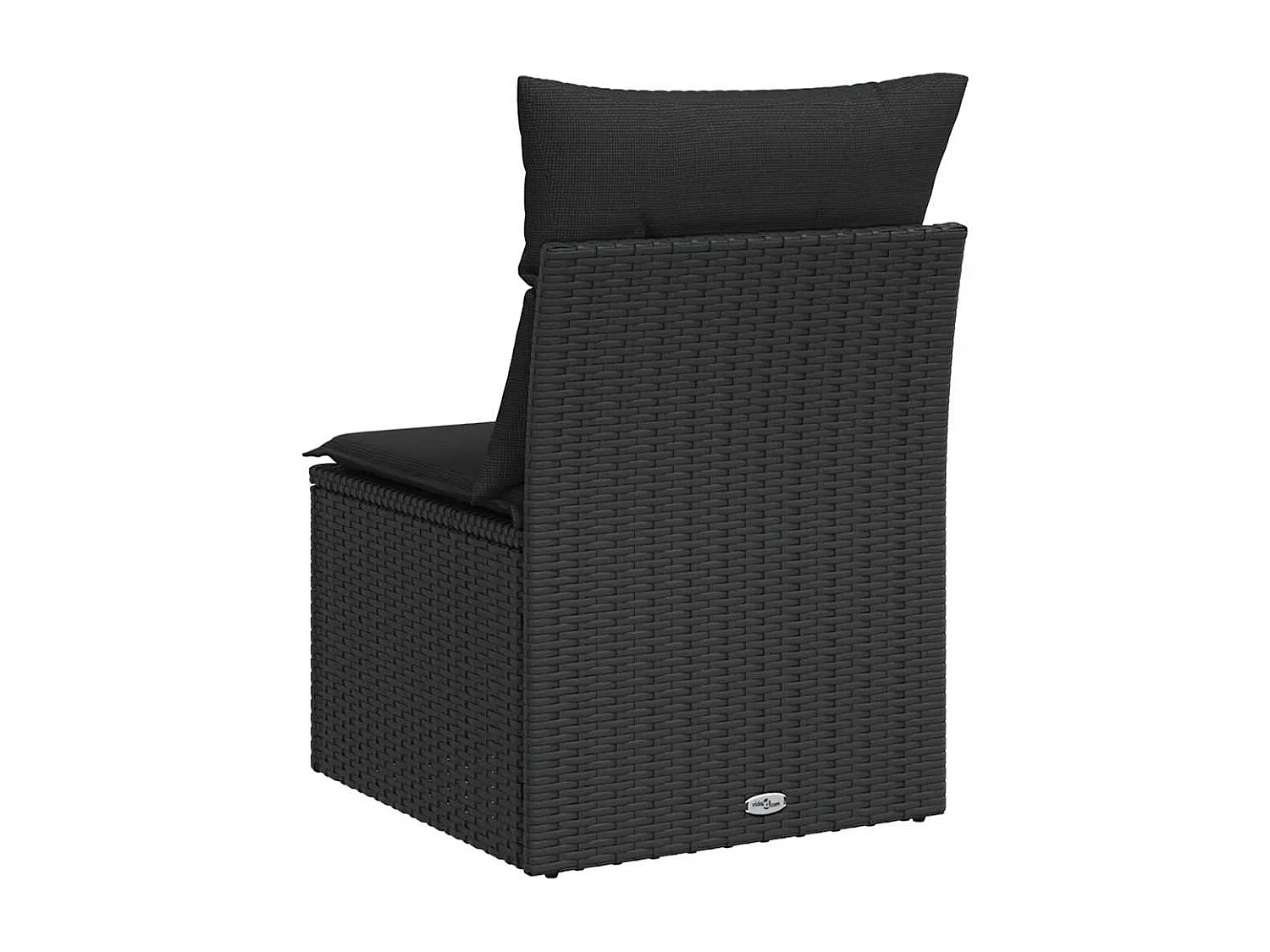 Canapé de jardin sans accoudoirs coussins noir résine tressée