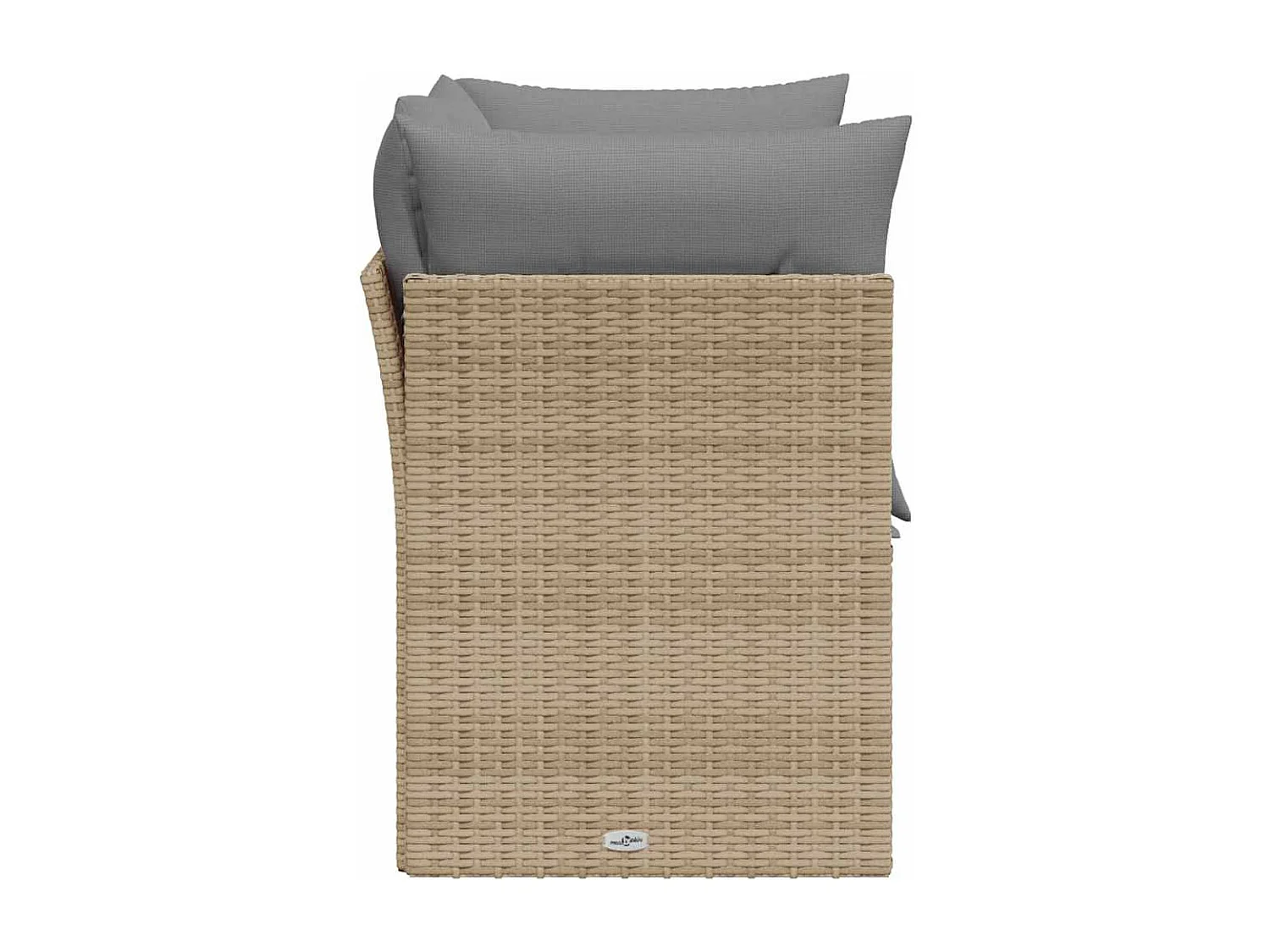 Canapé de jardin avec coussins 2 places beige résine tressée