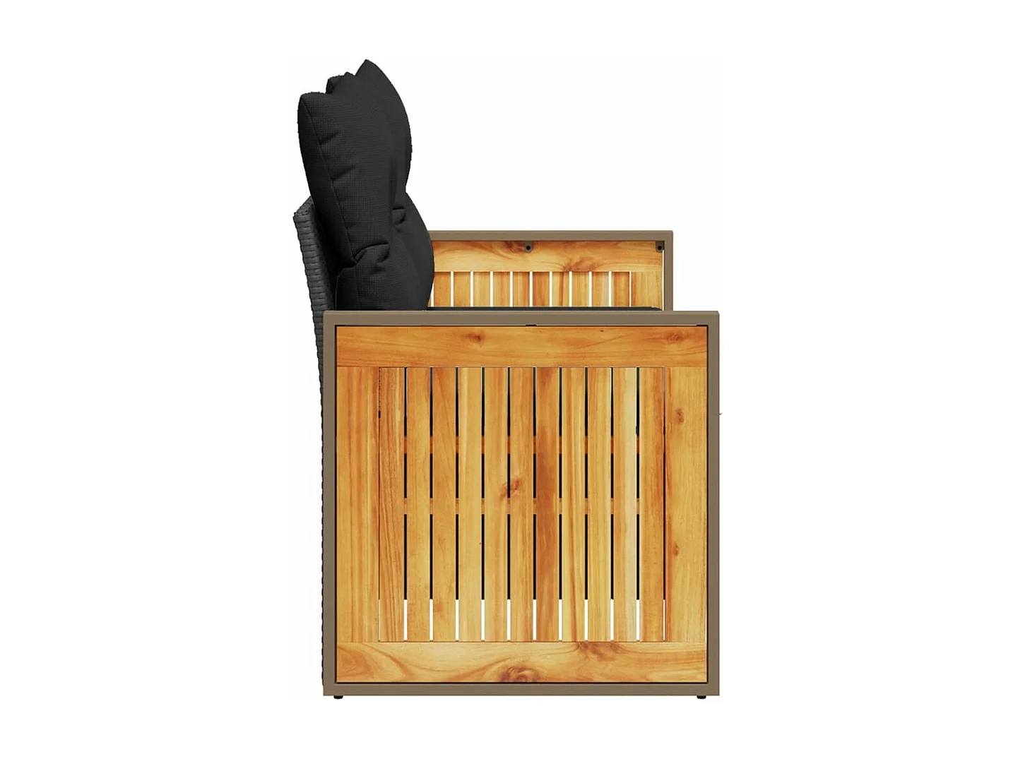 Divano da Giardino con Cuscini a 2 Posti Nero in Polyrattan