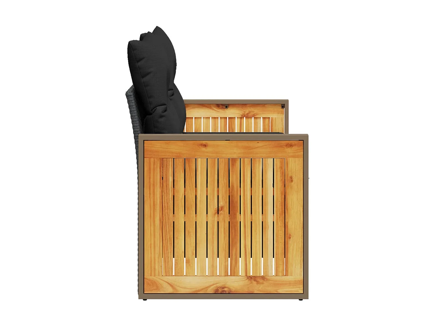 Divano da Giardino con Cuscini a 2 Posti Nero in Polyrattan