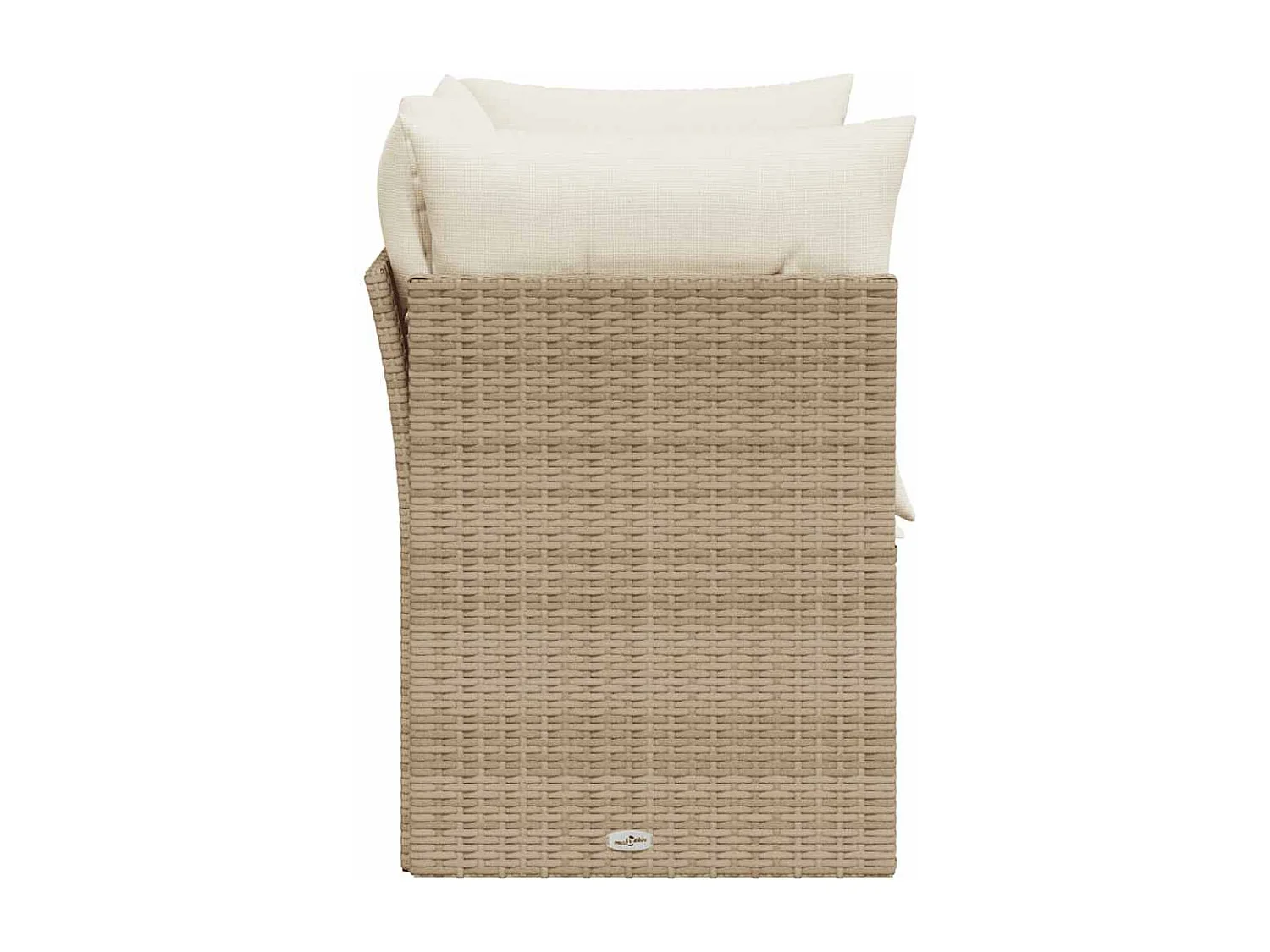 Gartensofa mit Kissen 2-Sitzer Beige Poly Rattan