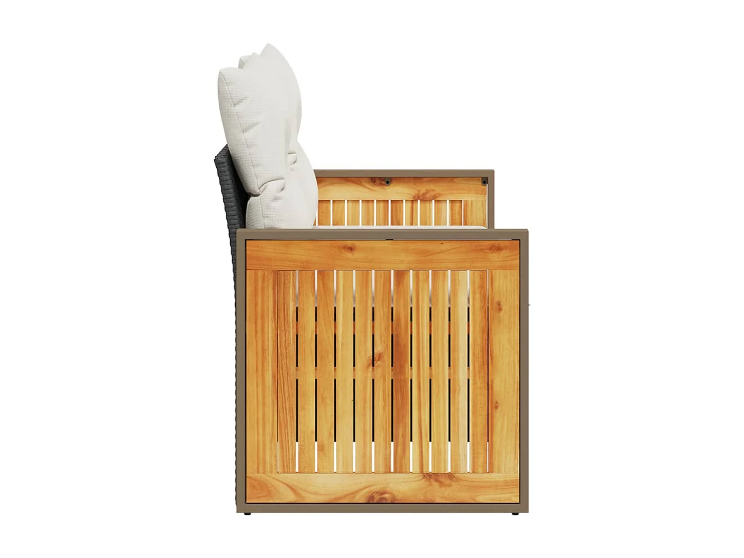 Gartensofa mit Kissen 2-Sitzer Schwarz Poly Rattan