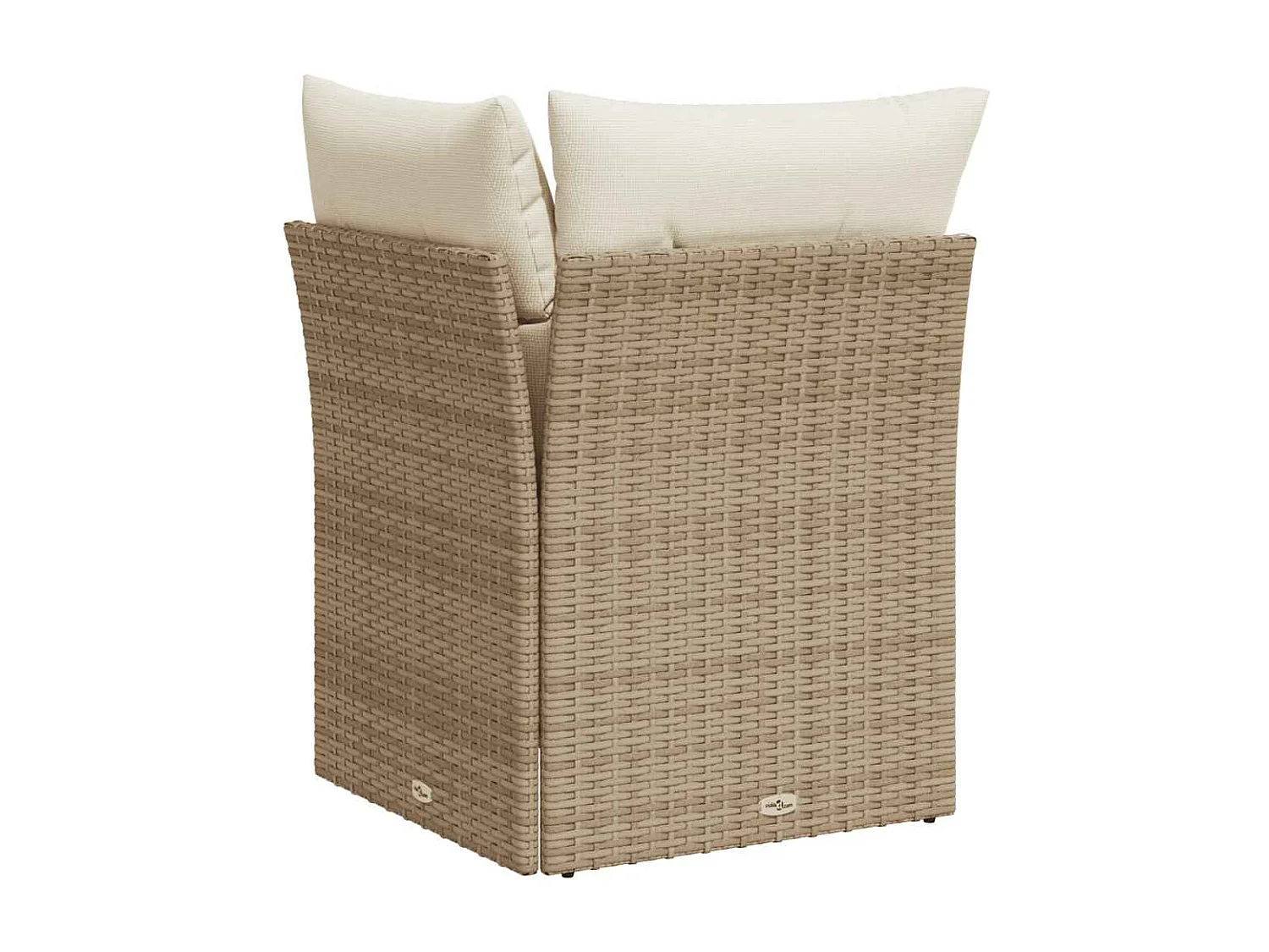 Canapé d'angle de jardin avec coussins beige résine tressée