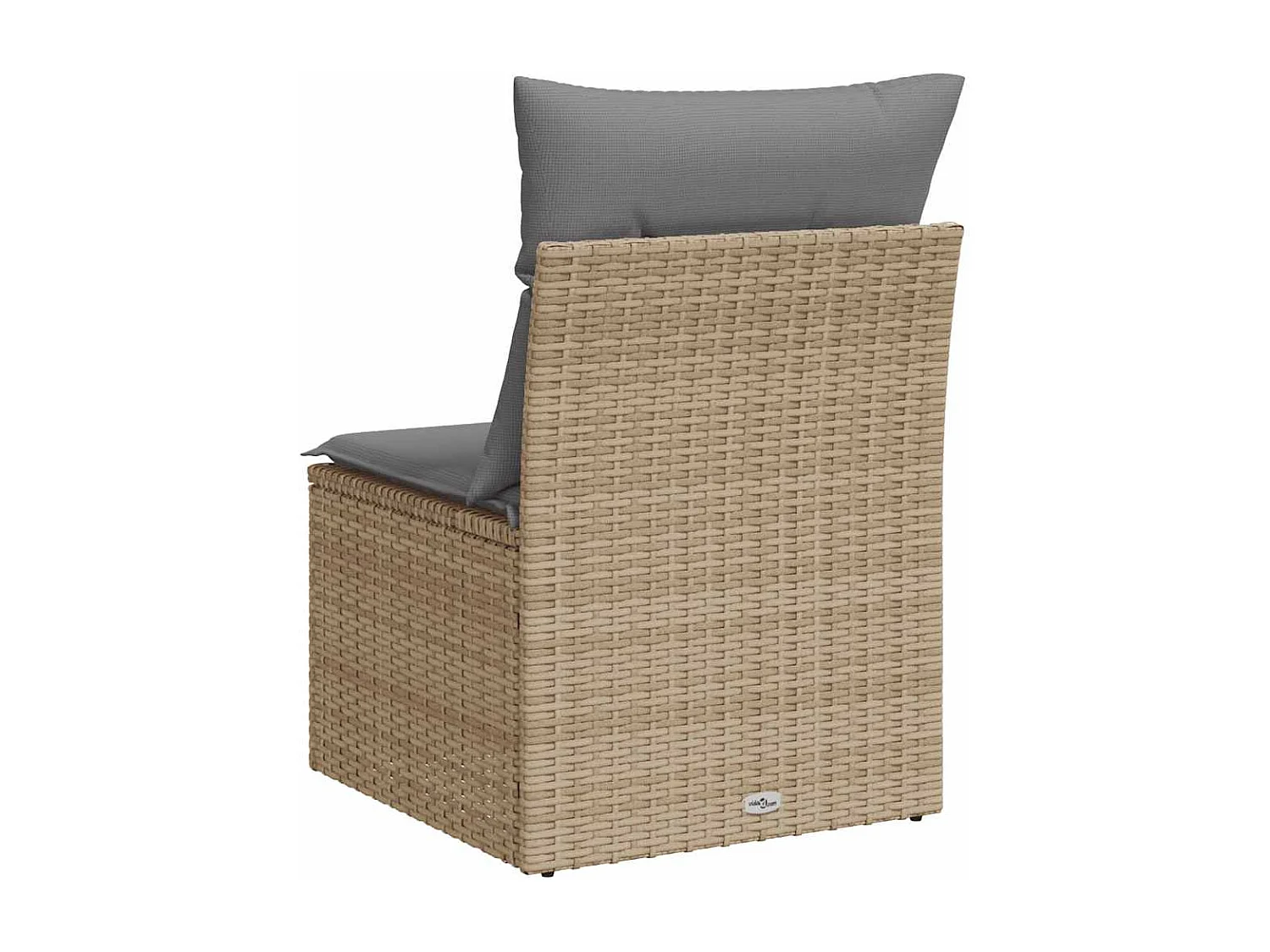 Tuinstoel zonder armleuning met kussens poly rattan beige