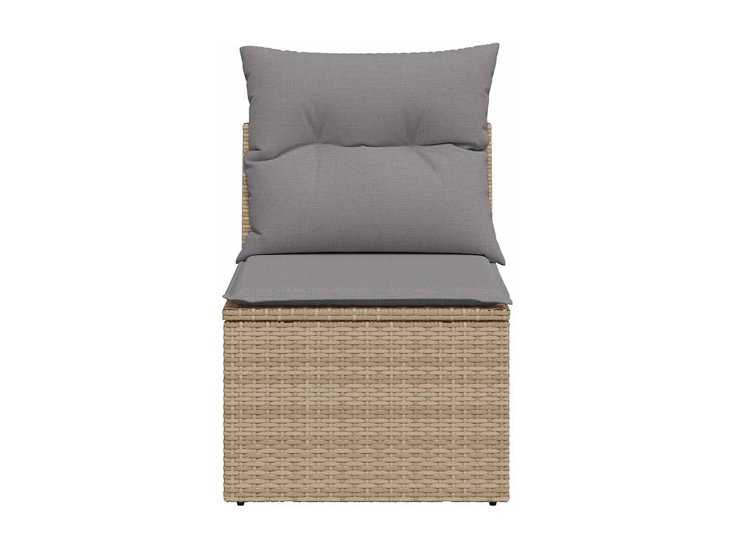 Chaise de jardin sans accoudoirs avec coussins beige poly rotin