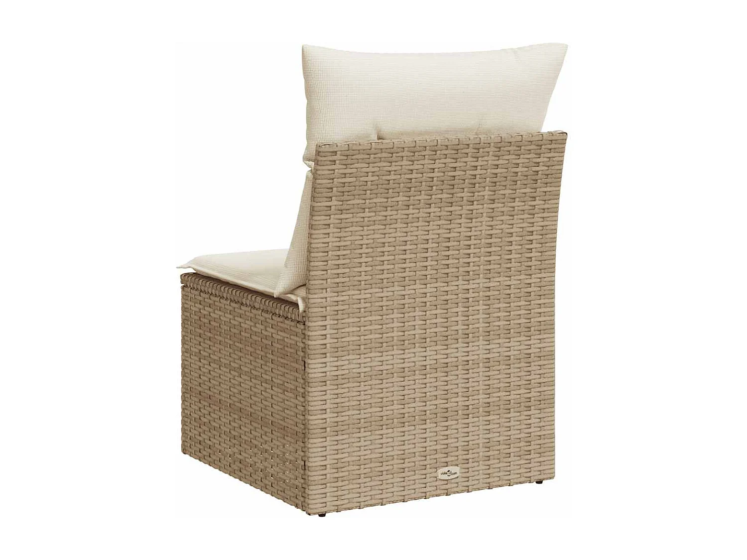 Canapé de jardin sans accoudoirs coussins beige résine tressée