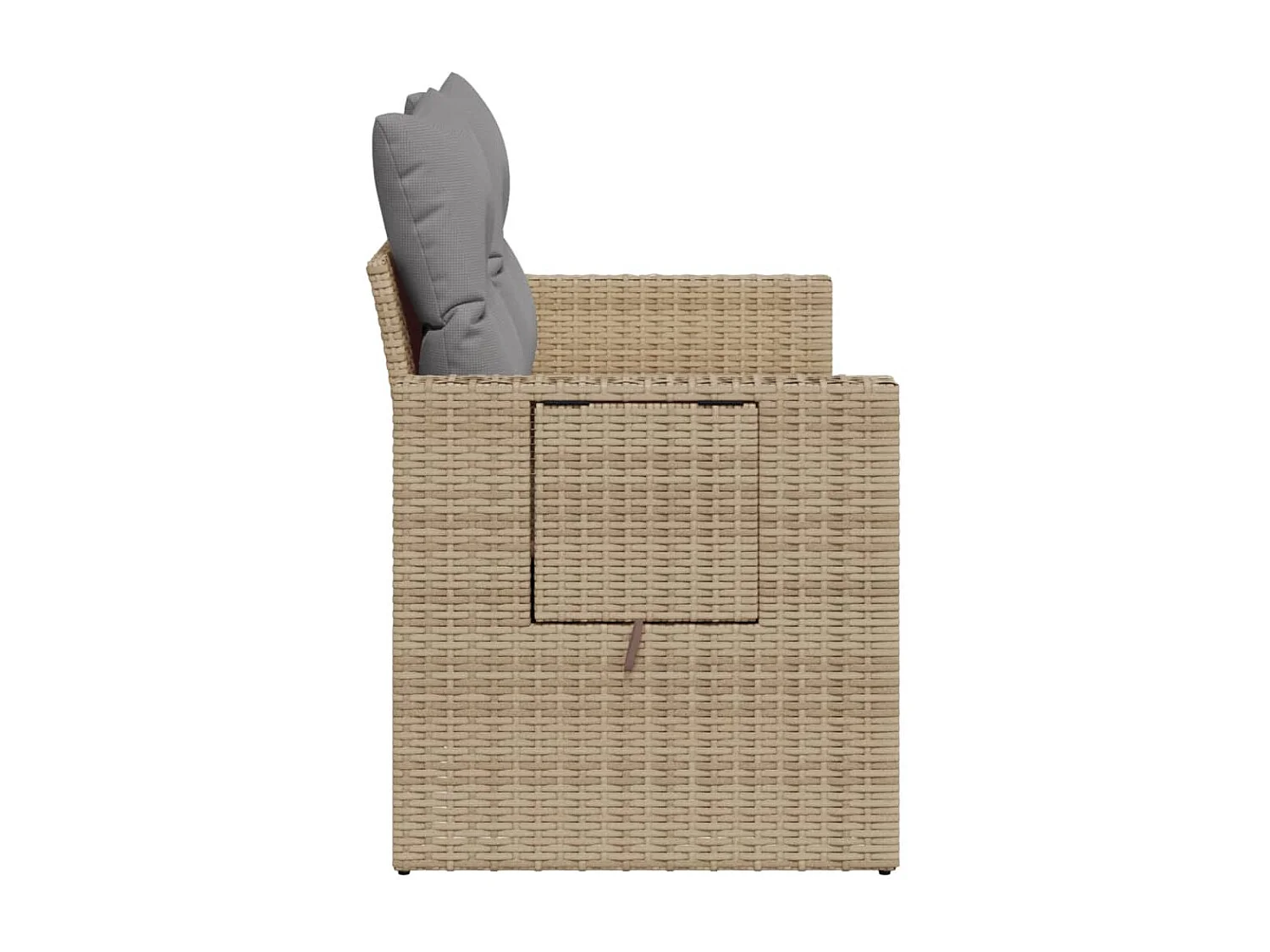 Gartensofa mit Kissen 2-Sitzer Beige Poly Rattan