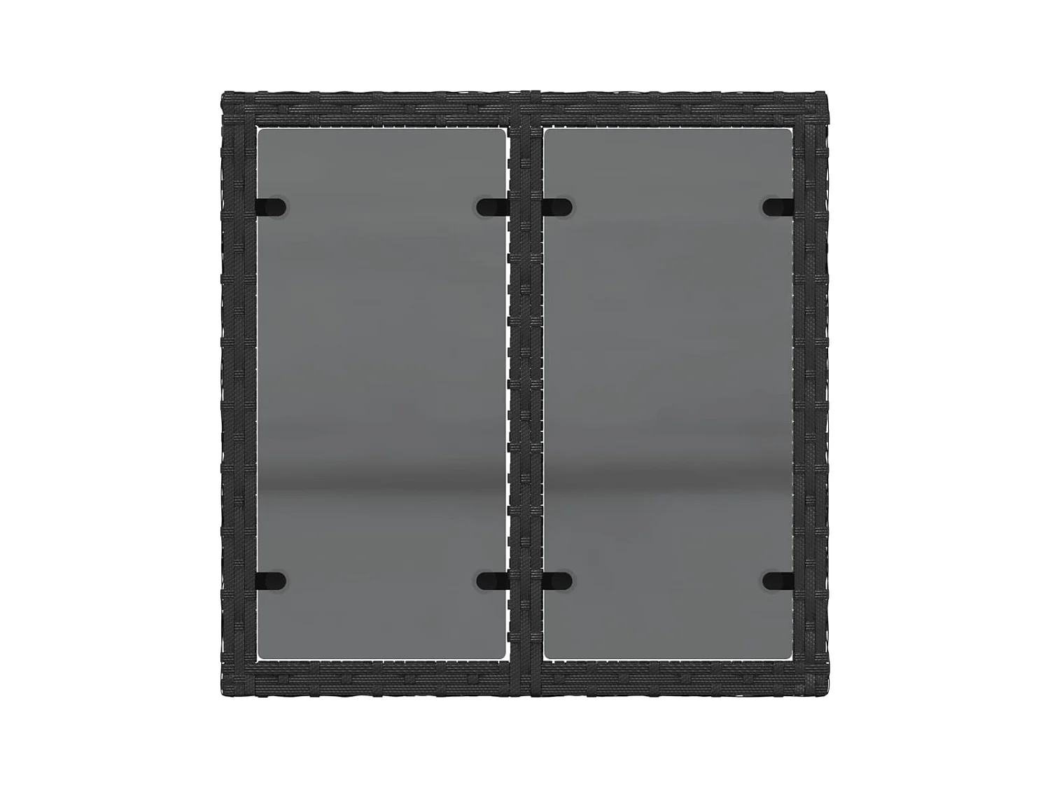 Table de jardin avec plateau en verre noir 55 x 55 x 37 cm en résine tressée