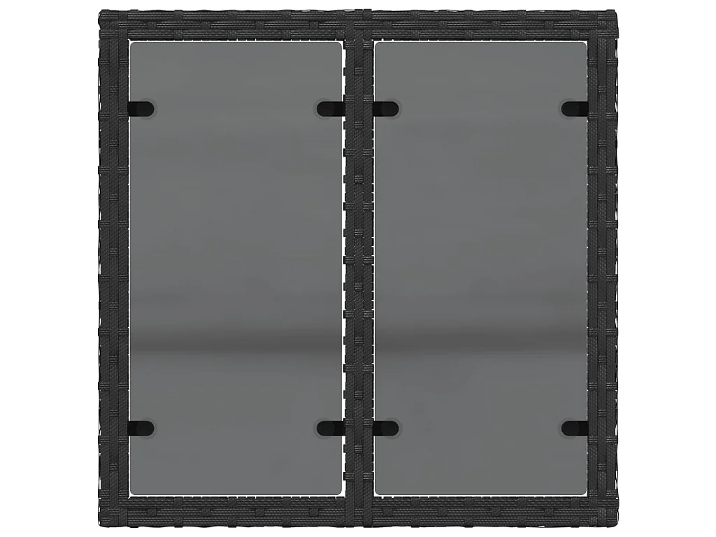 Table de jardin avec plateau en verre noir 55 x 55 x 37 cm en résine tressée