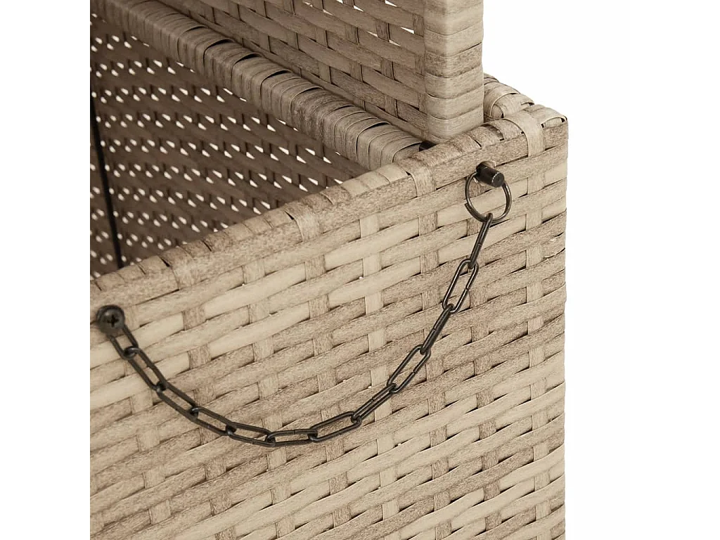 Tuintafel 90x55x71 cm poly rattan en acaciahout beige