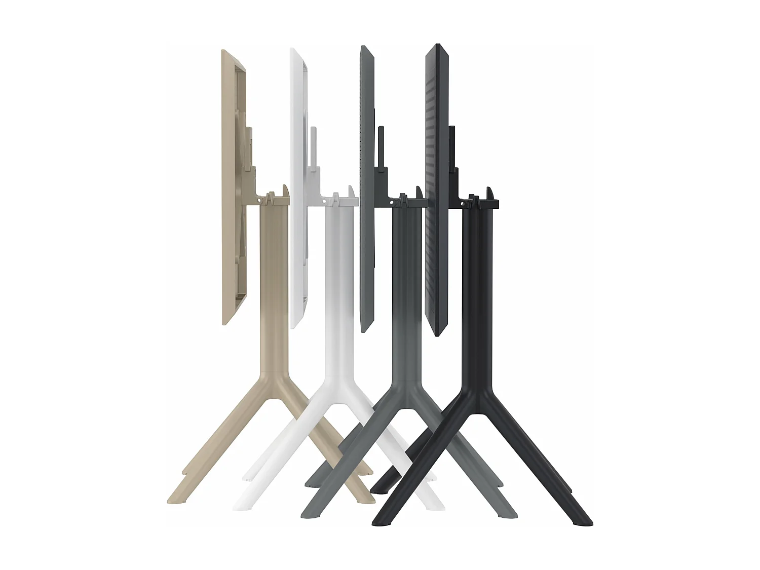 Table d'appoint de jardin - carré - Plastique - 60 x 60 cm - Taupe - Sky