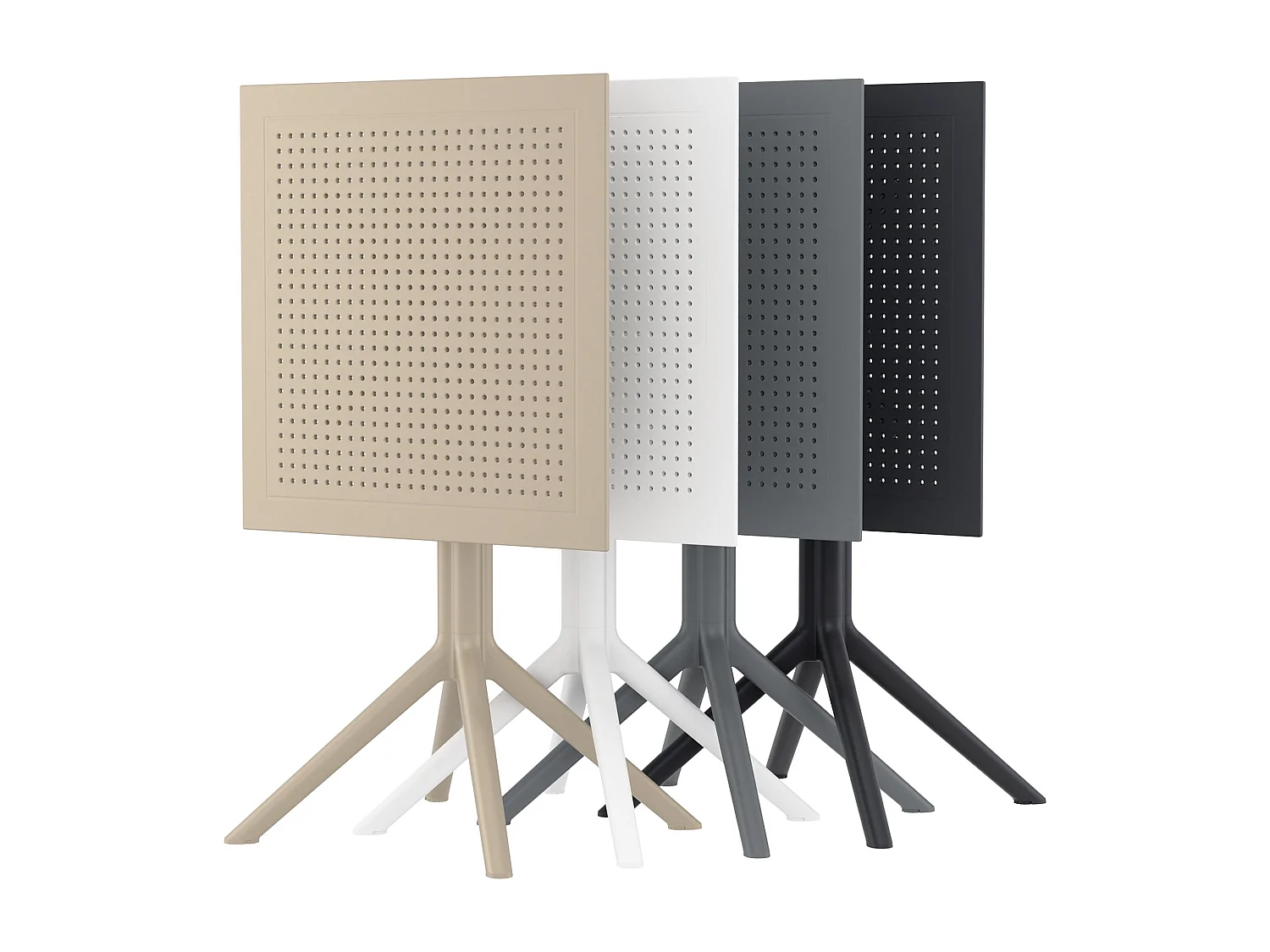 Table d'appoint de jardin - carré - Plastique - 60 x 60 cm - Taupe - Sky