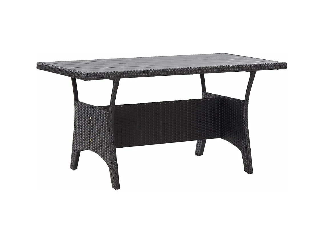 Table de jardin noir 120x70x66 cm Résine tressée