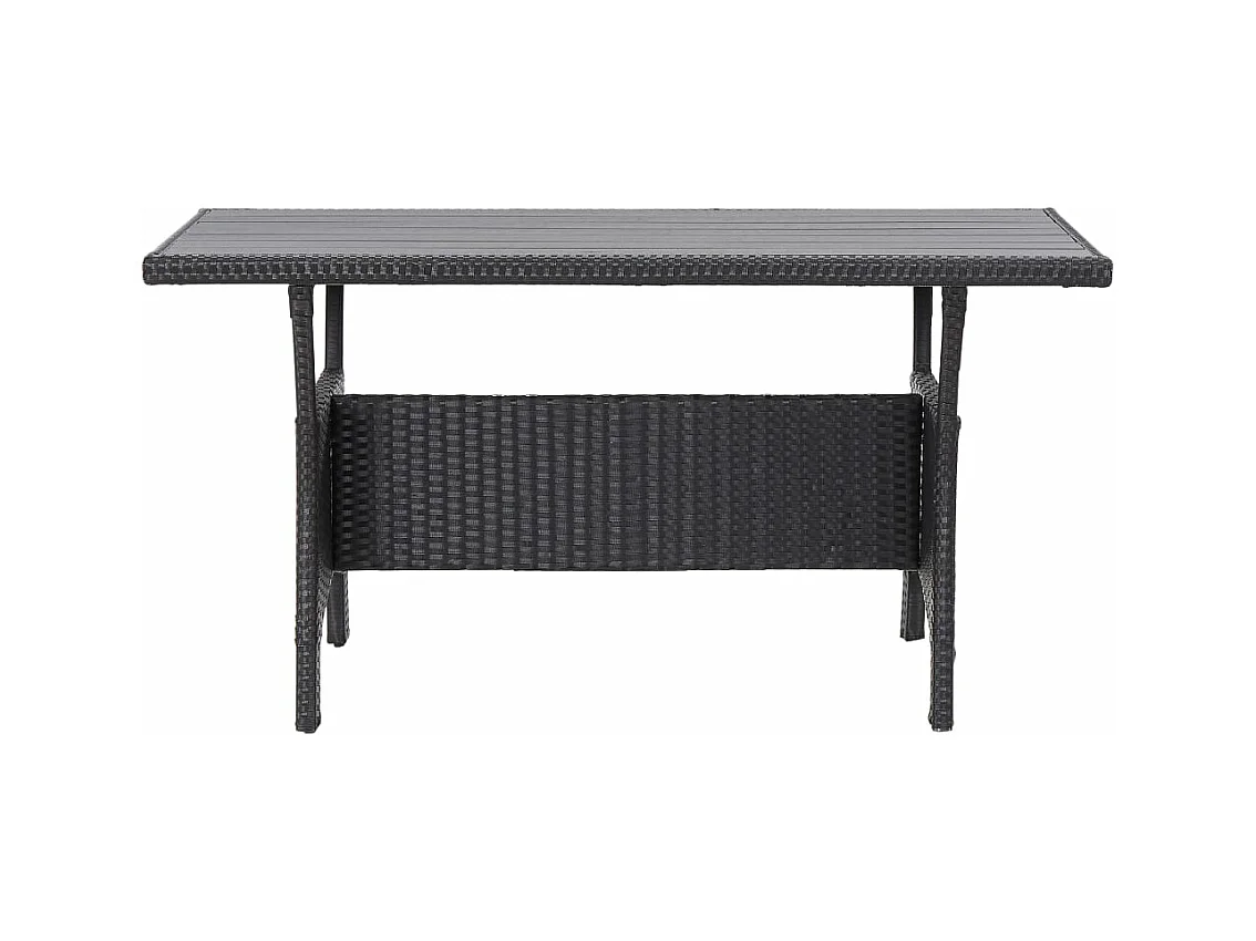 Table de jardin noir 120x70x66 cm Résine tressée