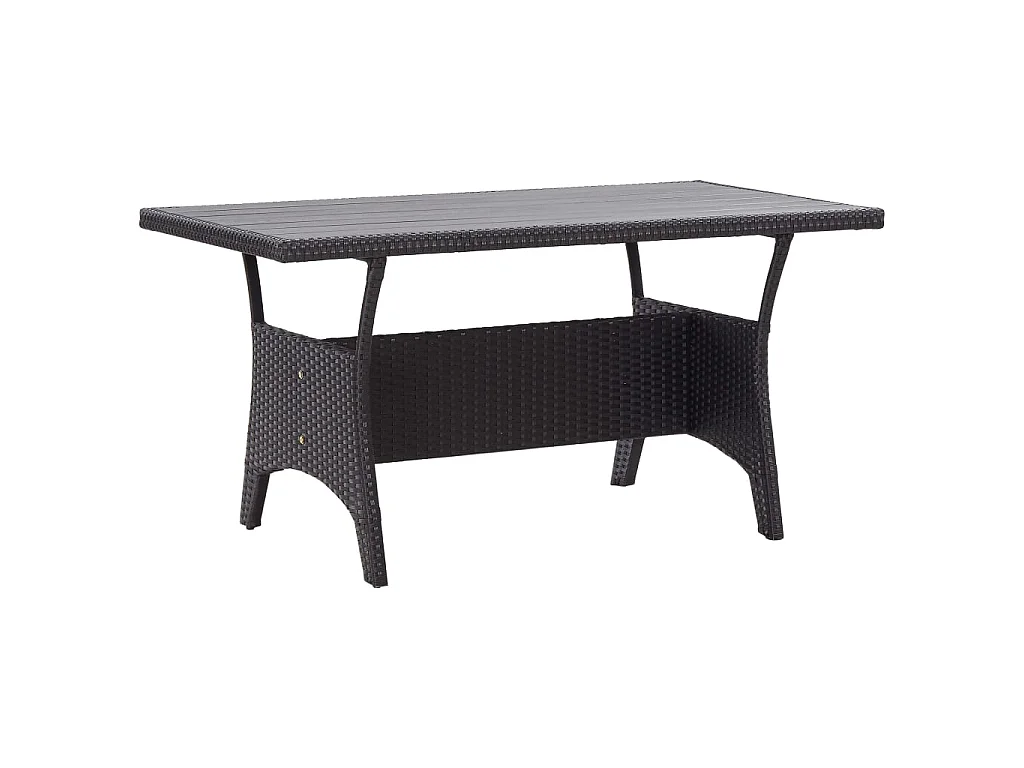 Gartentisch Schwarz 120x70x66 cm Poly Rattan