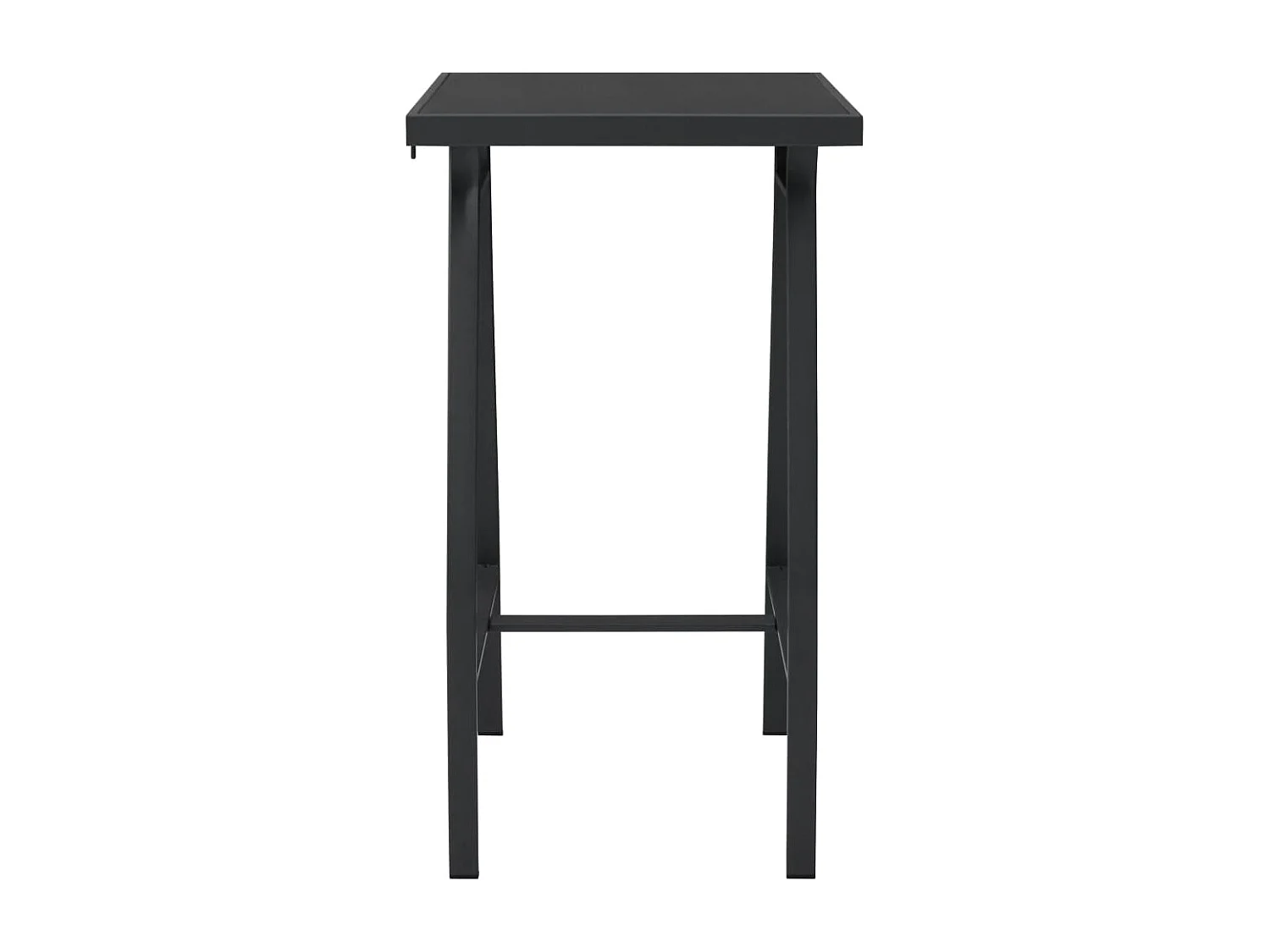 Table de bar de jardin Noir 60x60x110 cm Verre trempé