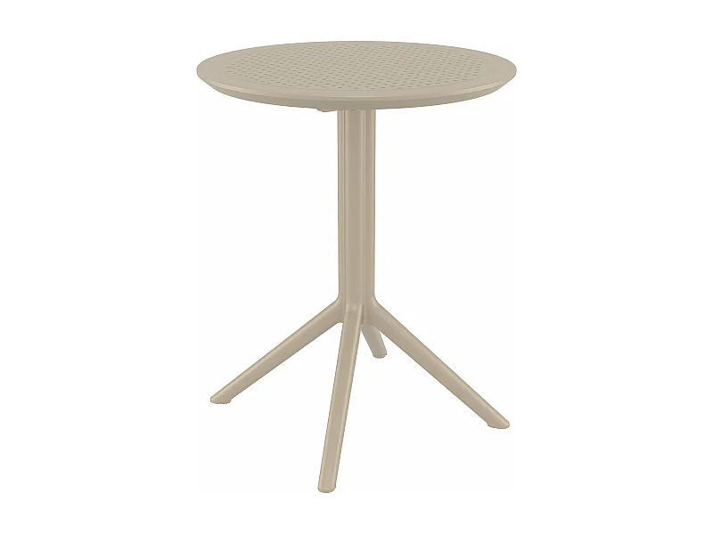 Table d'appoint de jardin - rond - Plastique - Taupe - Sky