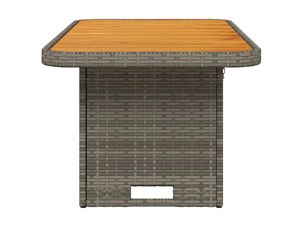 Table de jardin gris 90x55x71cm Résine tressée et bois d'acacia
