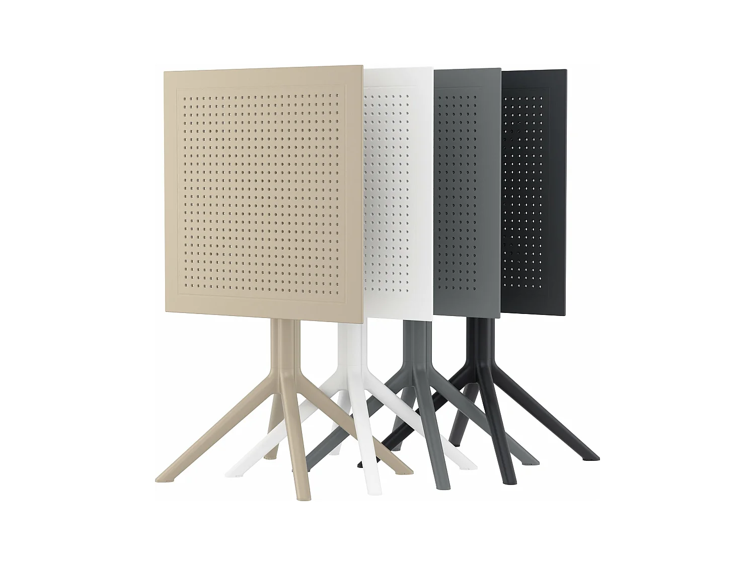 Gartenbeistelltisch - eckig - Kunststoff - 60 x 60 cm - weiß - Sky