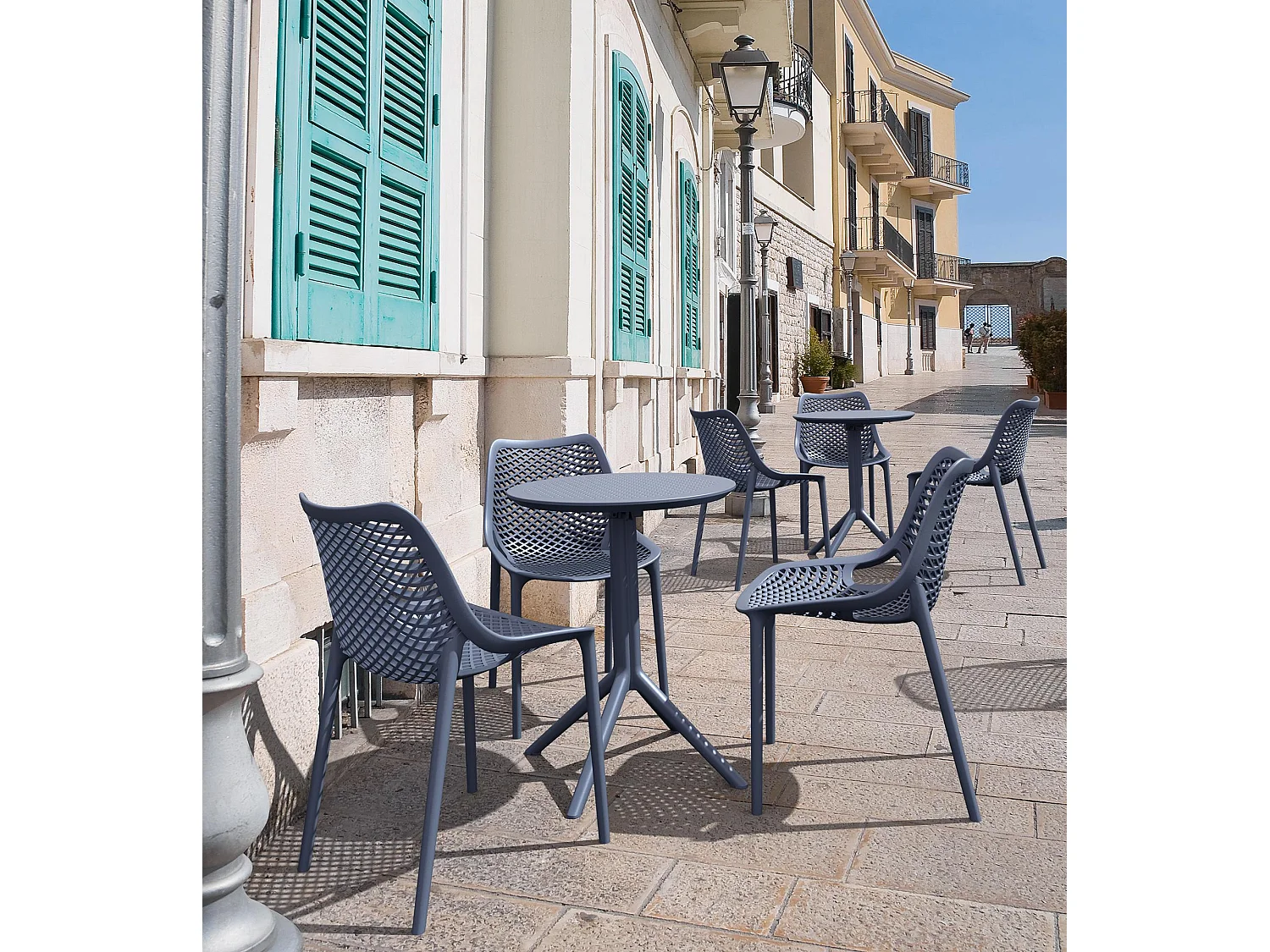 Table d'appoint de jardin - rond - Plastique - Blanc - Sky