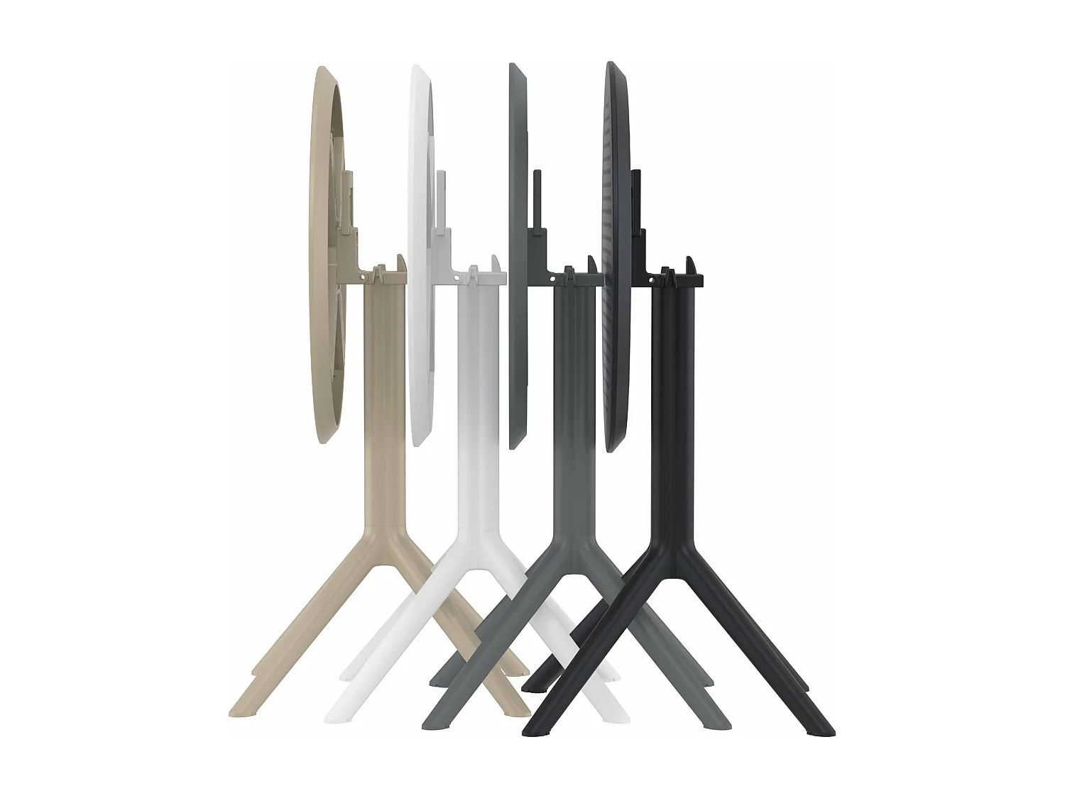 Table d'appoint de jardin - rond - Plastique - Gris foncé - Sky