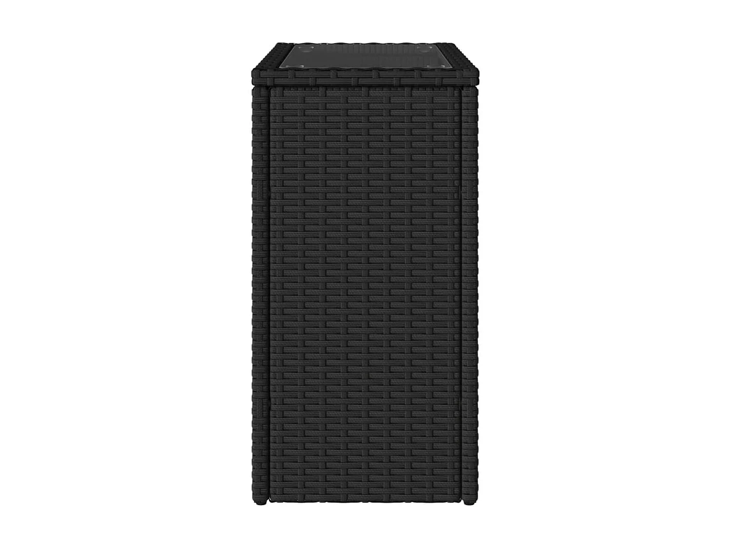 Mesa auxiliar jardín tapa vidrio ratán PE negro 58x27,5x55 cm