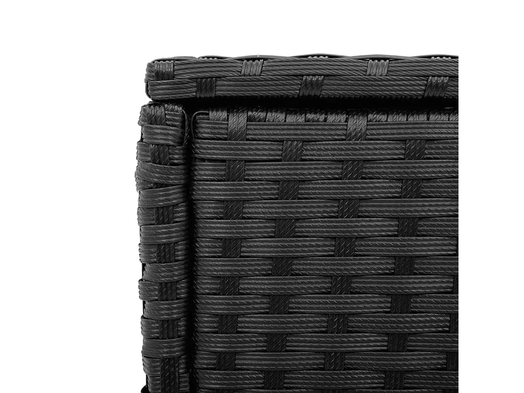 Mesa auxiliar jardín tapa vidrio ratán PE negro 58x27,5x55 cm