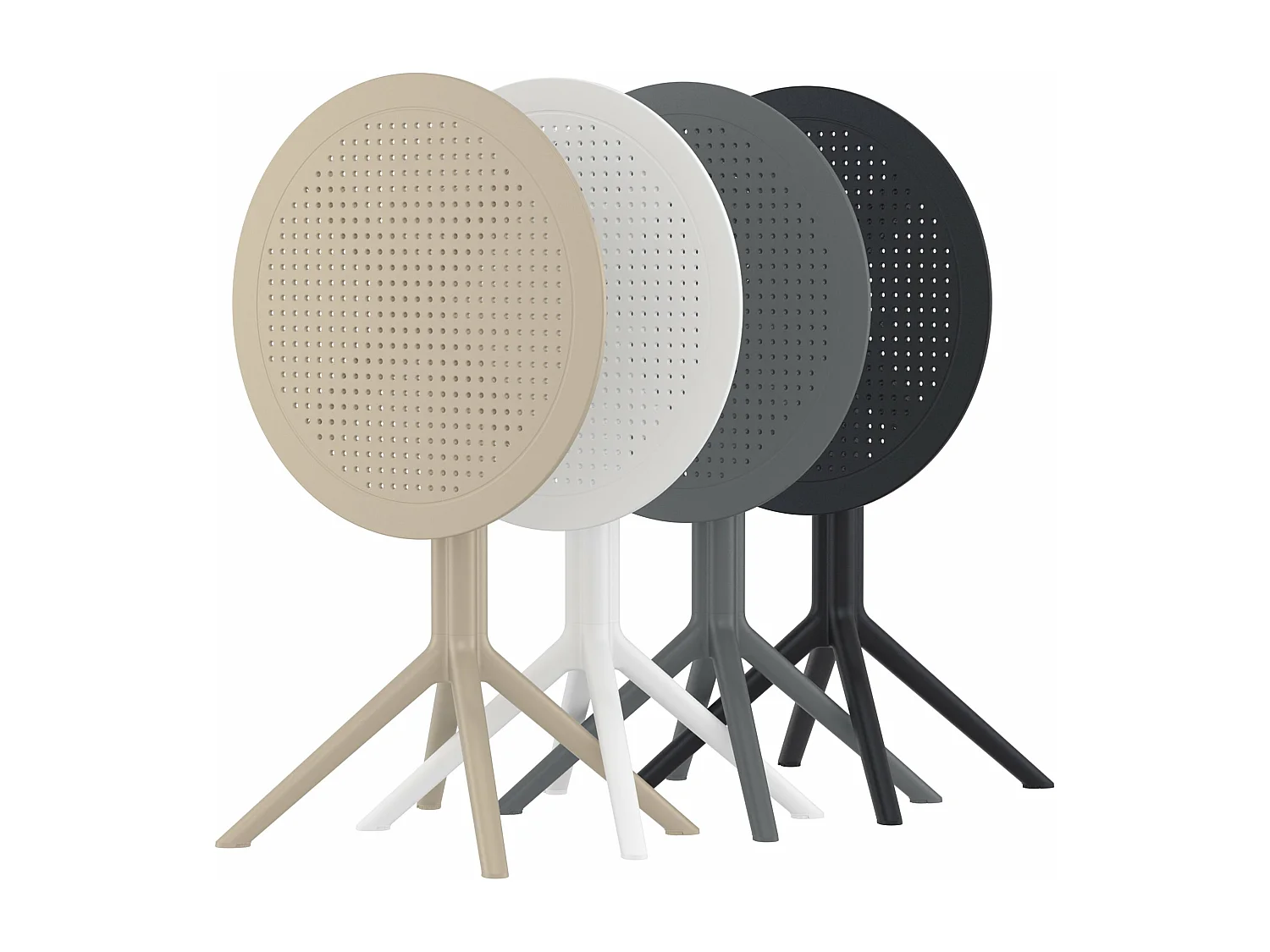 Table d'appoint de jardin - rond - Plastique - Noir - Sky