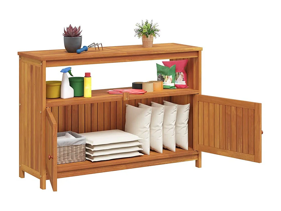 Mesa consola de jardín madera maciza acacia 110x35x75 cm