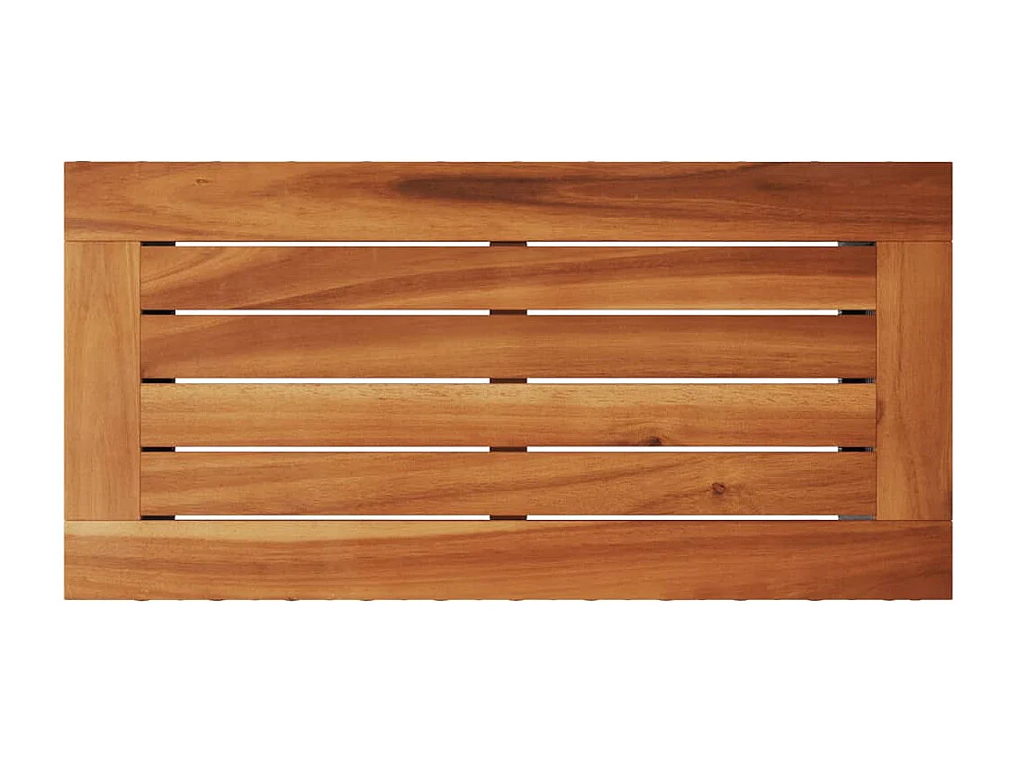 Table d'appoint de jardin avec plateau en bois noir 58 x 27,5 x 55 cm en résine tressée