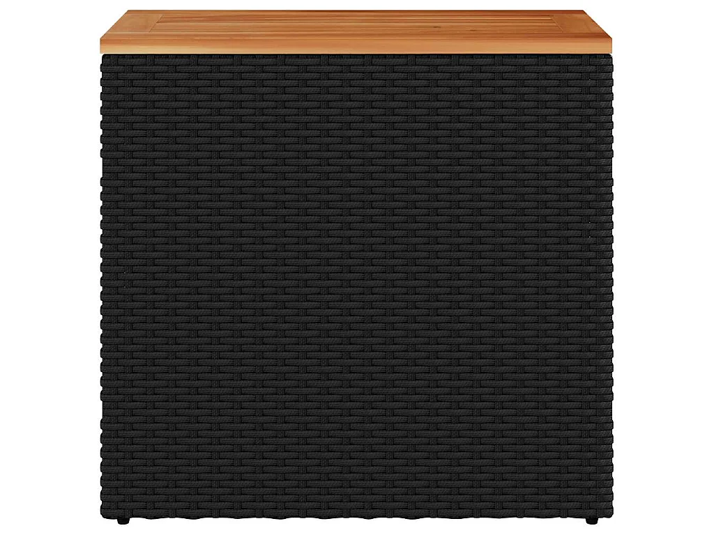 Garten-Beistelltisch mit Holzplatte Schwarz 58x27,5x55 cm