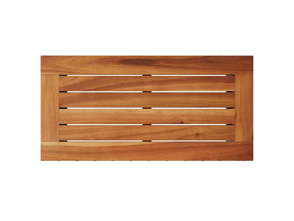 Garten-Beistelltisch mit Holzplatte Schwarz 58x27,5x55 cm