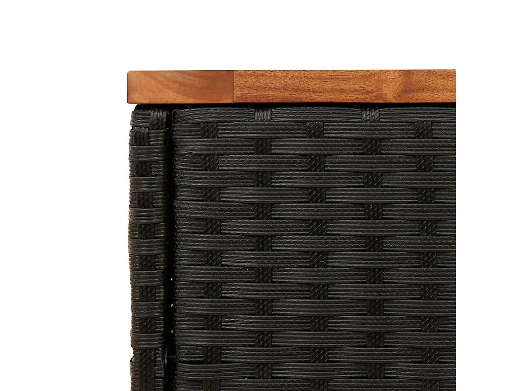 Garten-Beistelltisch mit Holzplatte Schwarz 58x27,5x55 cm